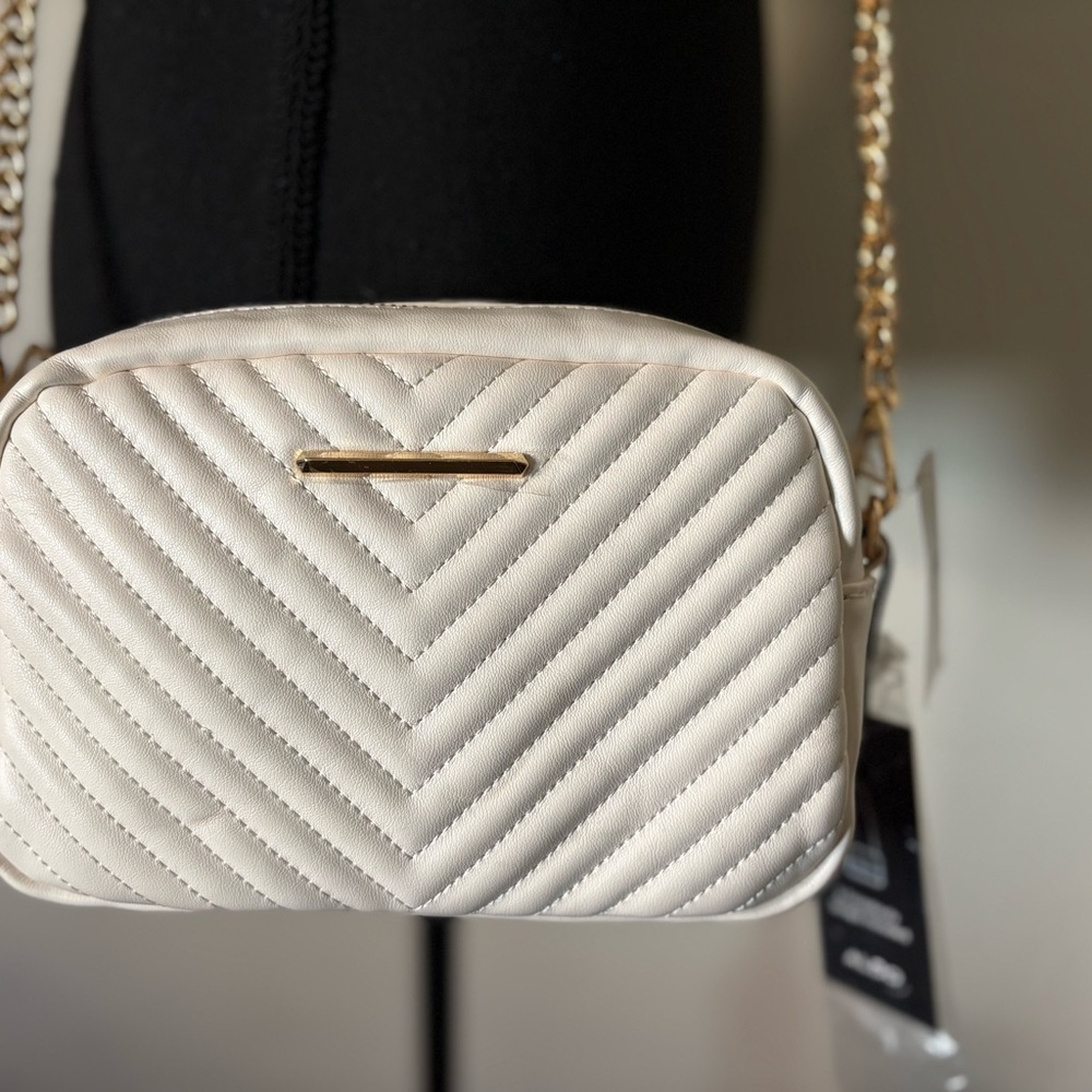 Aldo Cream Quilted Crossbody Bag and Mini Bag